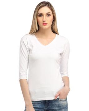 cotton v-neck top