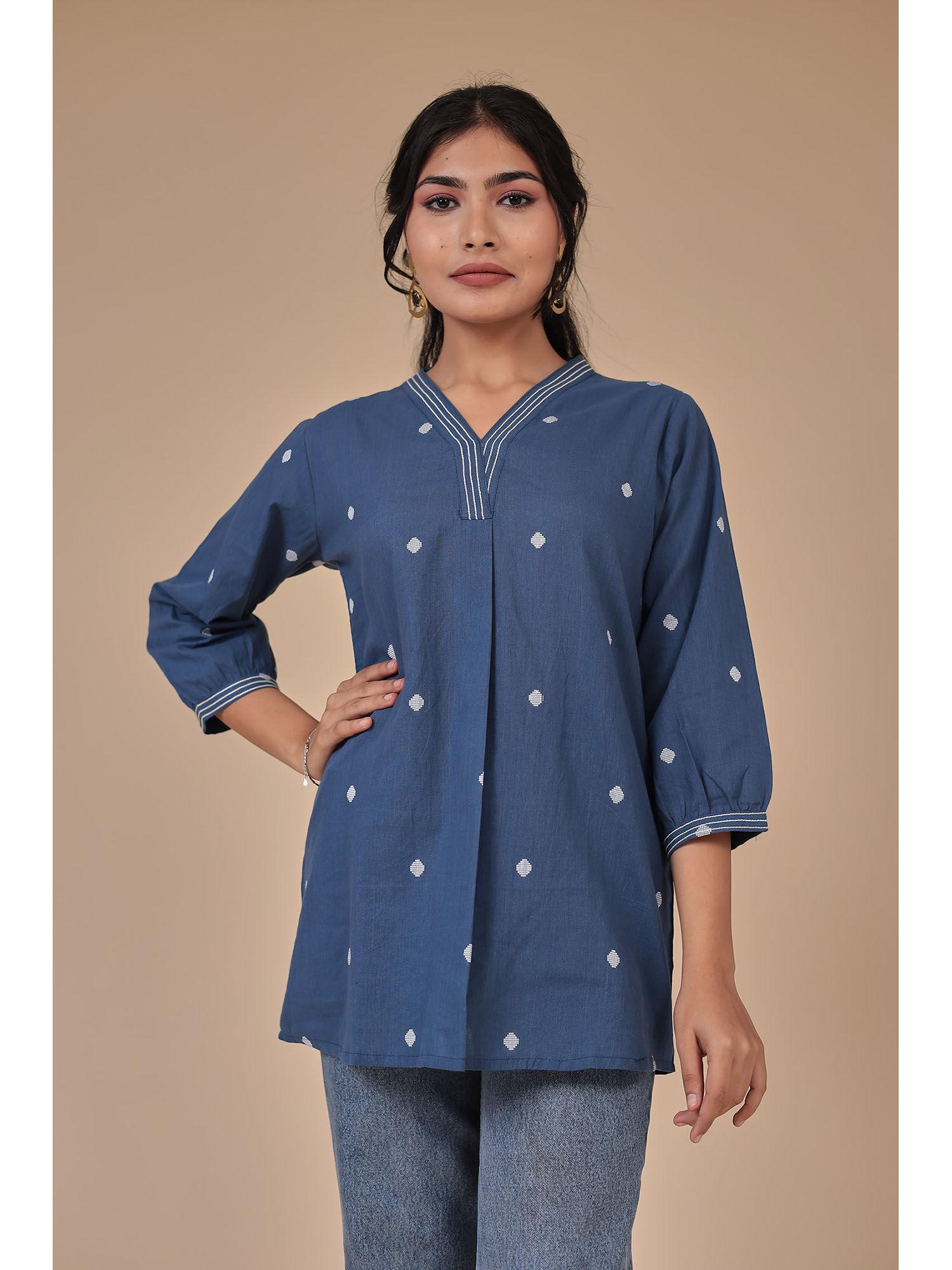 cotton viscose embroidery tunic