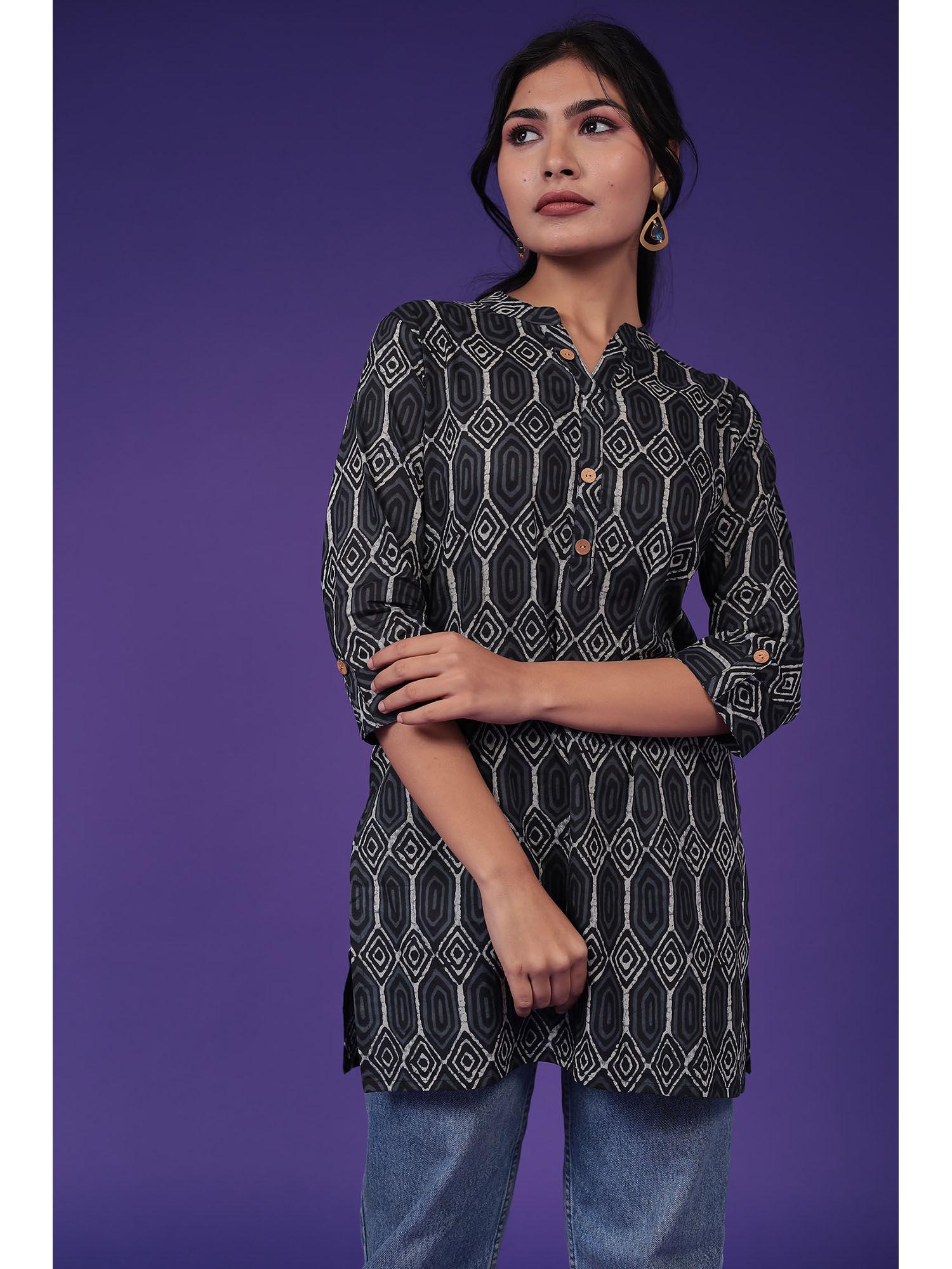 cotton viscose printed tunic