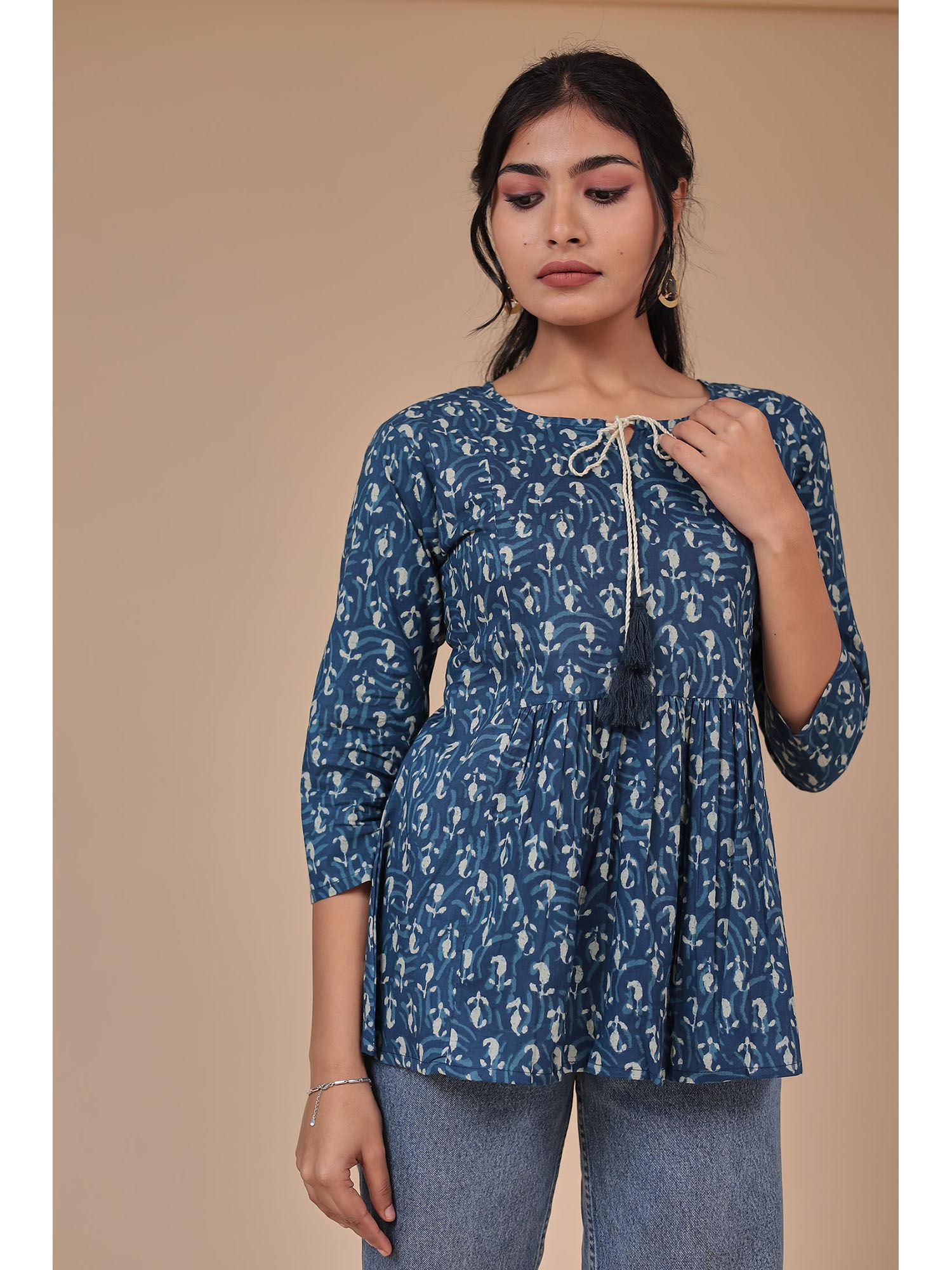 cotton viscose printed tunic