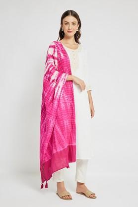 cotton women's dupatta - magenta