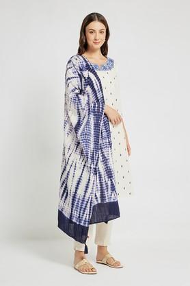 cotton women's dupatta - pale blue