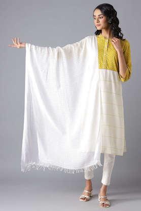 cotton woven women's dupatta - natural