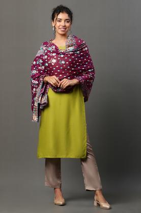 cotton woven women's dupatta - purple