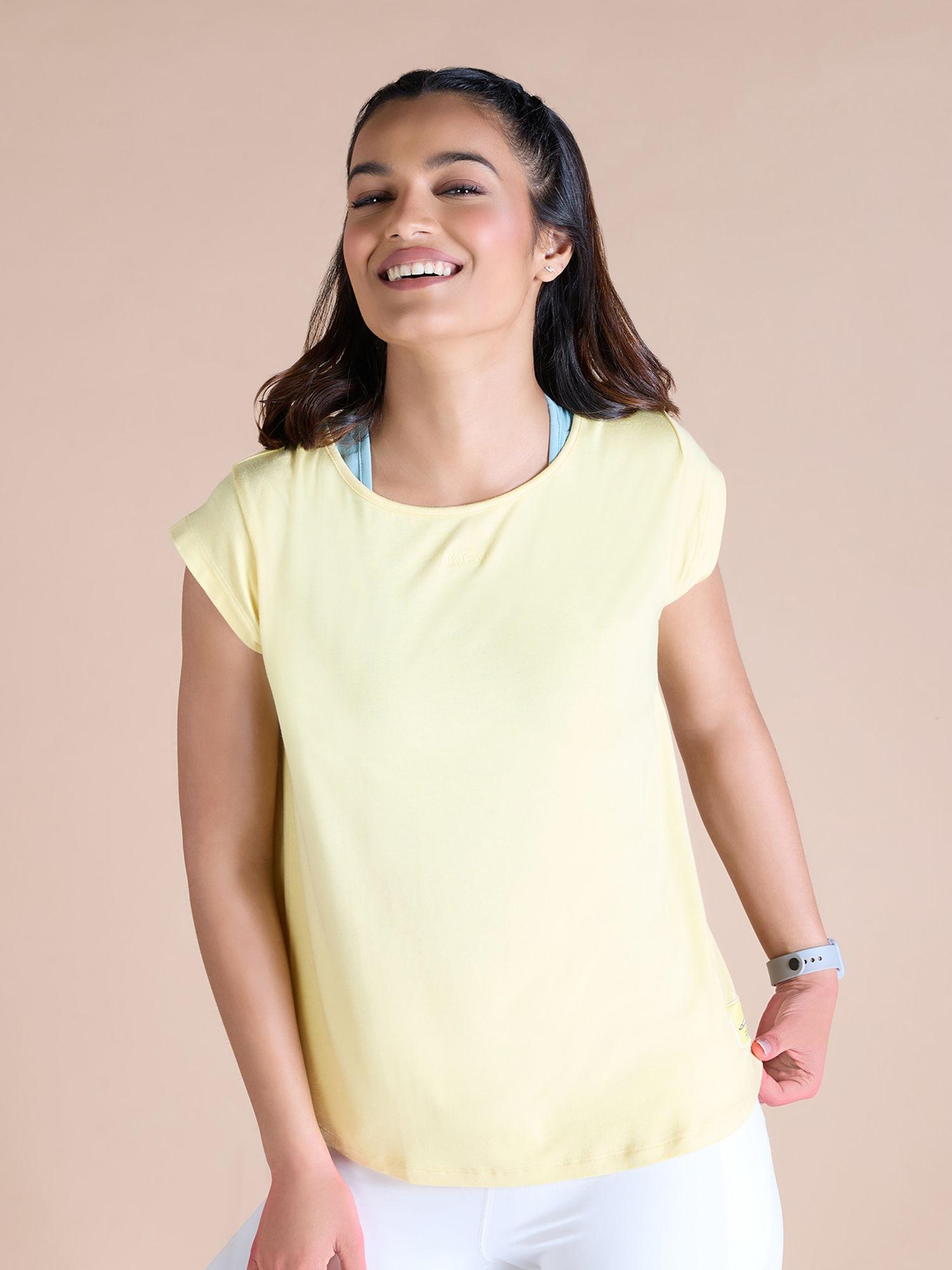 cotton yoga top with back keyhole