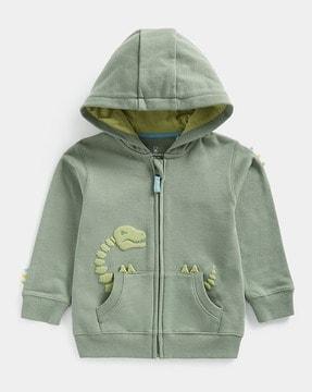 cotton zip-front hoodie