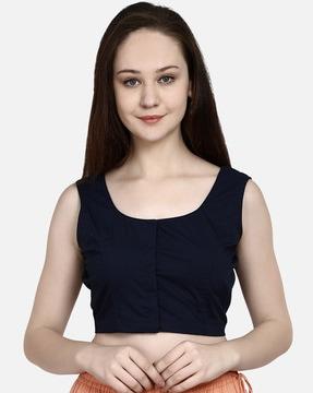 cottonfront open blouse