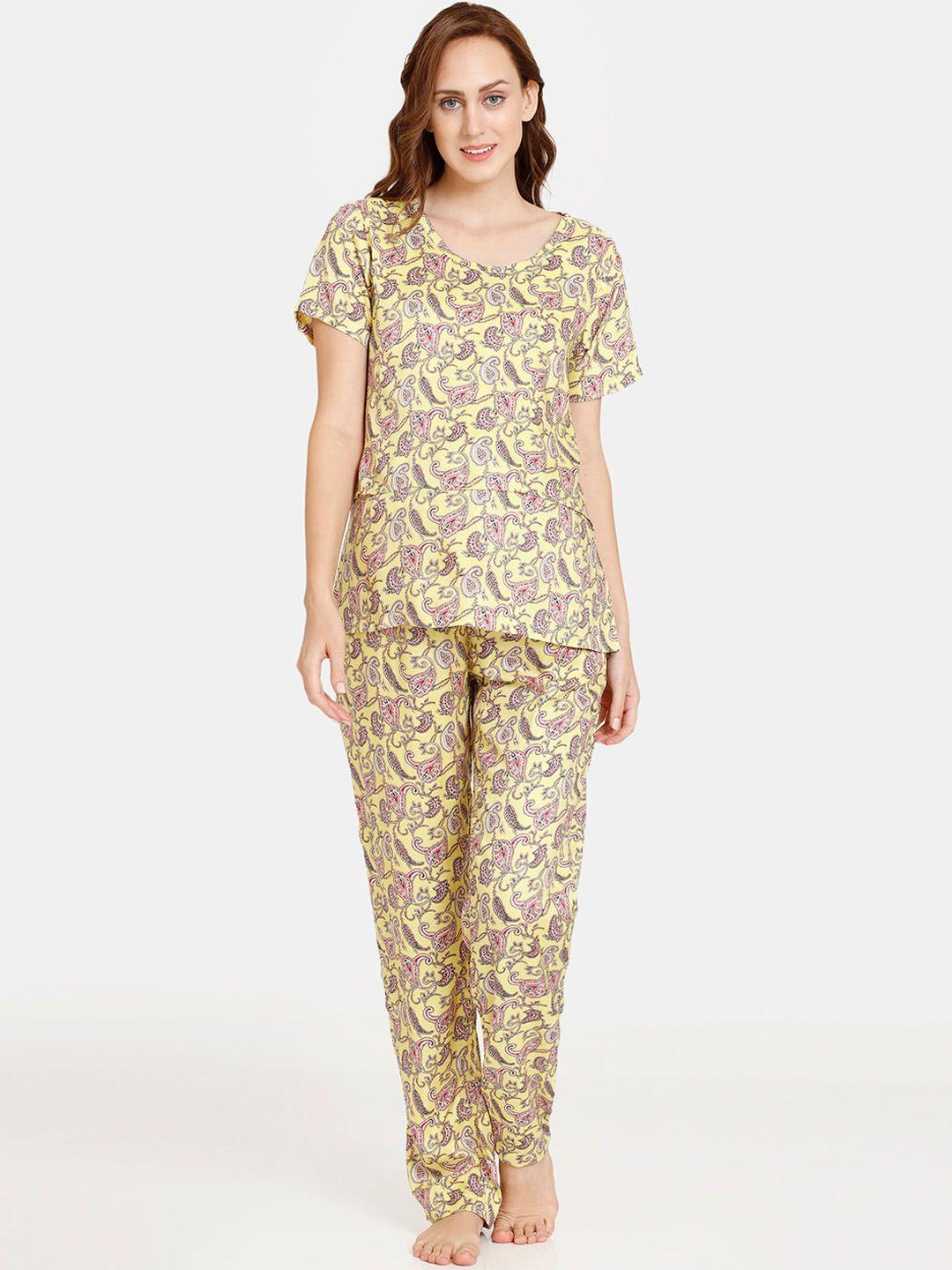 coucou by zivame ethnic motifs printed night suit