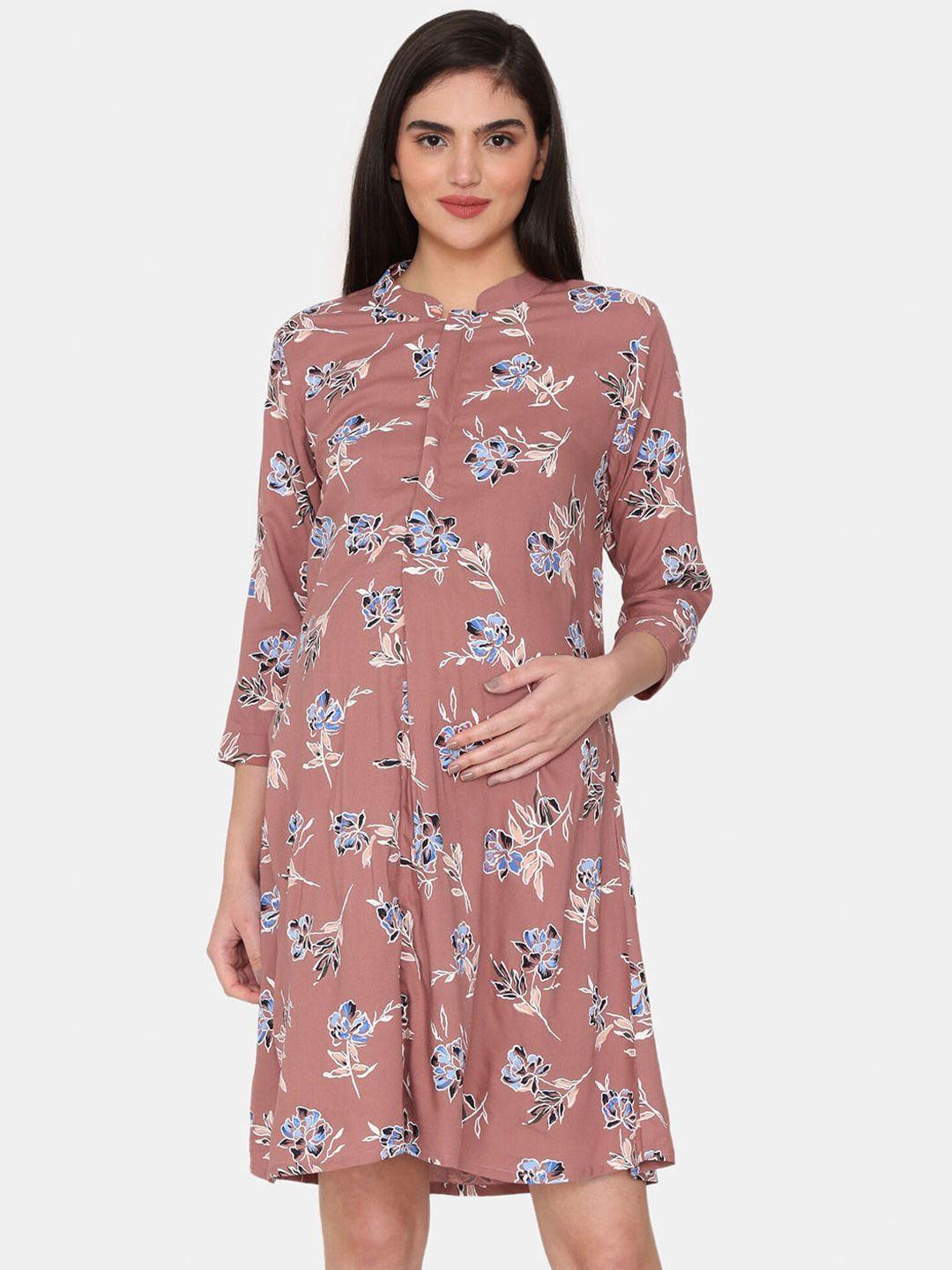 coucou by zivame floral printed maternity nightdress
