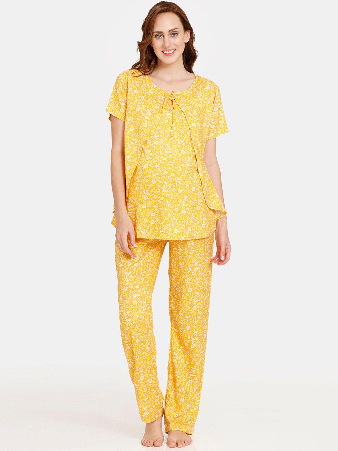 coucou by zivame floral printed night suit