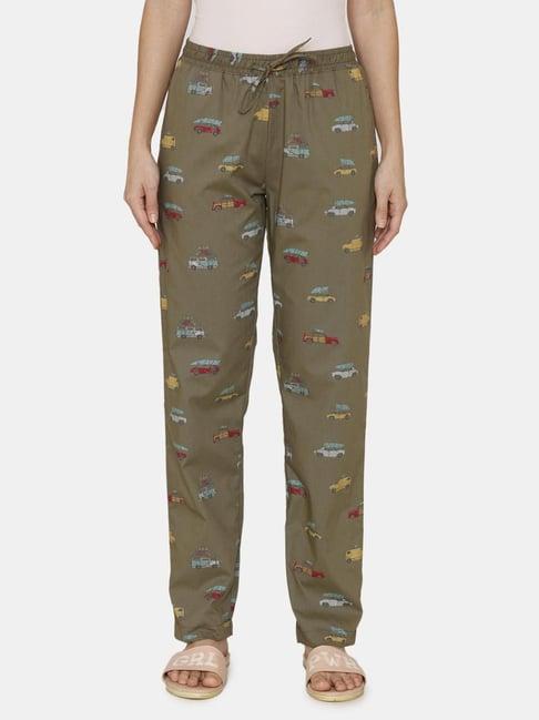 coucou by zivame olive printed pajamas