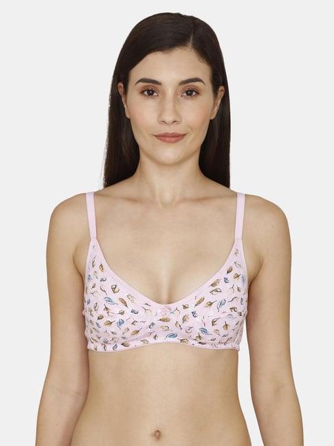 coucou by zivame pink printed non-padded bra