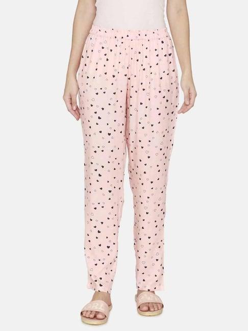 coucou by zivame pink printed pajamas