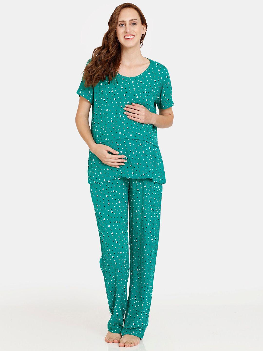 coucou by zivame polka dots printed night suit