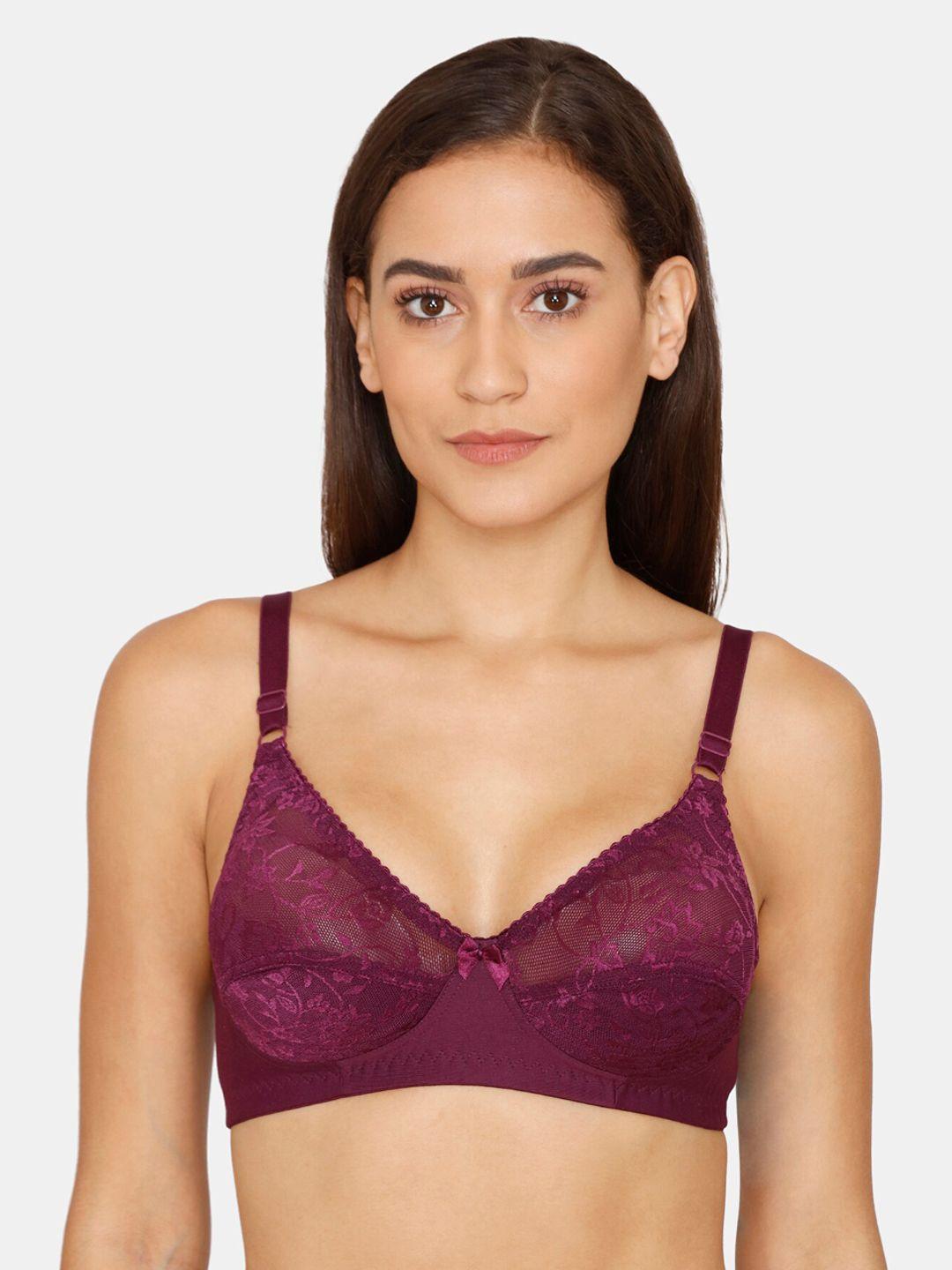 coucou by zivame purple & purple floral bra