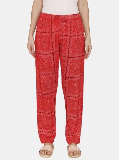 coucou by zivame red printed pajamas