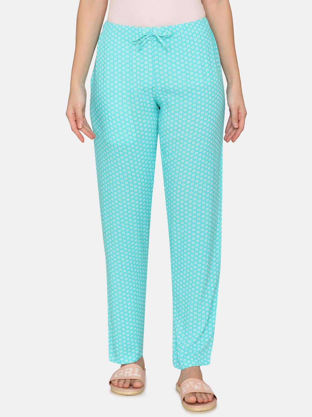 coucou by zivame women blue woven lounge pants