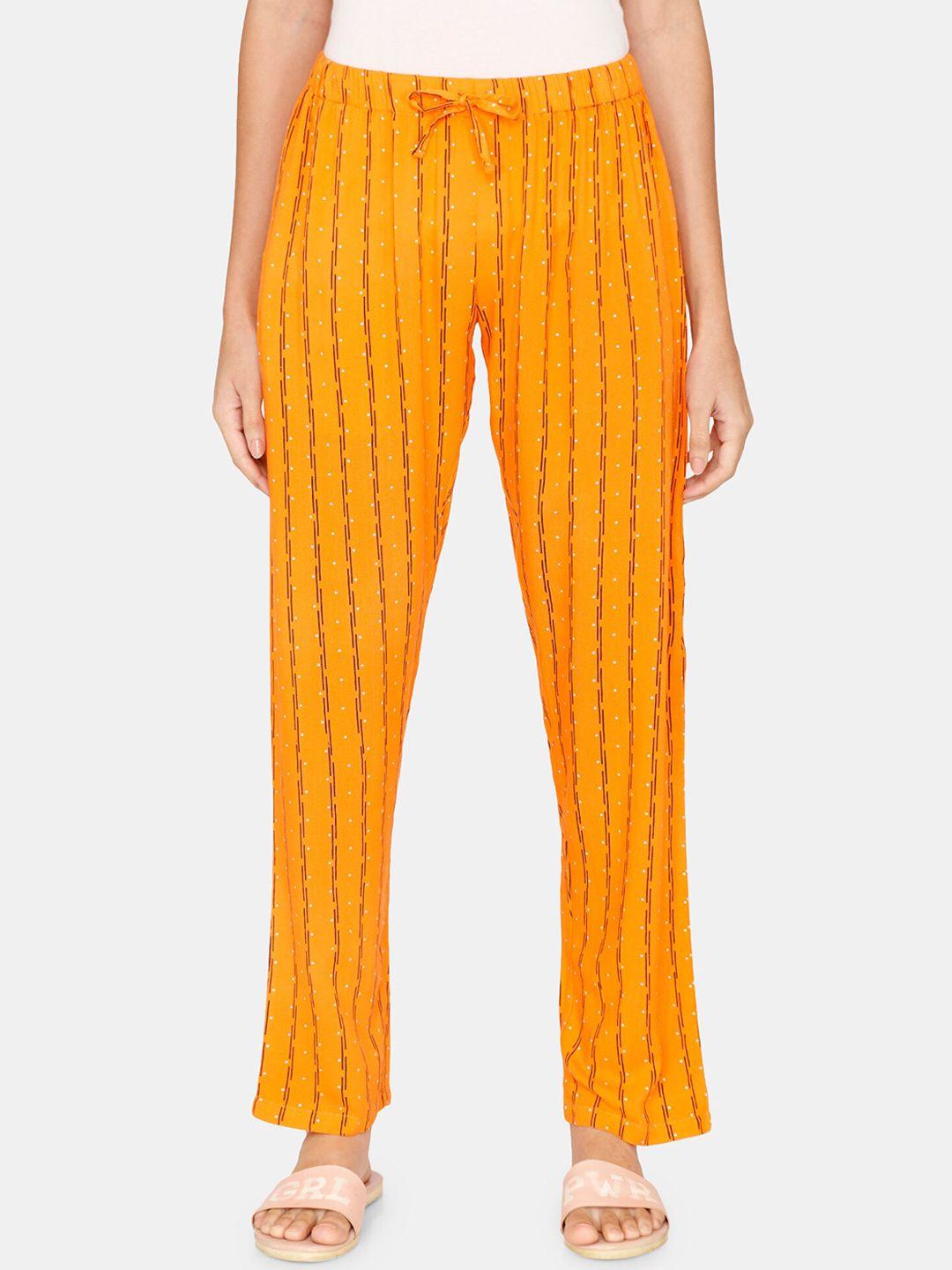 coucou by zivame women orange striped pyjama