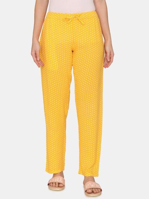coucou by zivame yellow geometric print pajamas