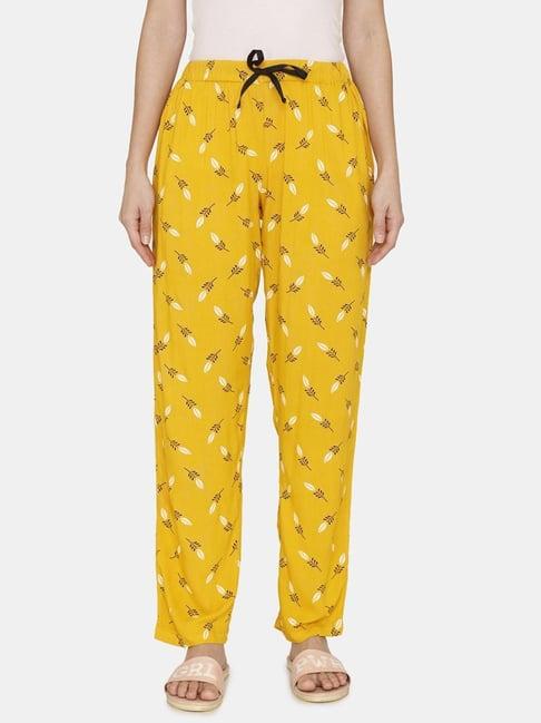 coucou by zivame yellow printed pajamas