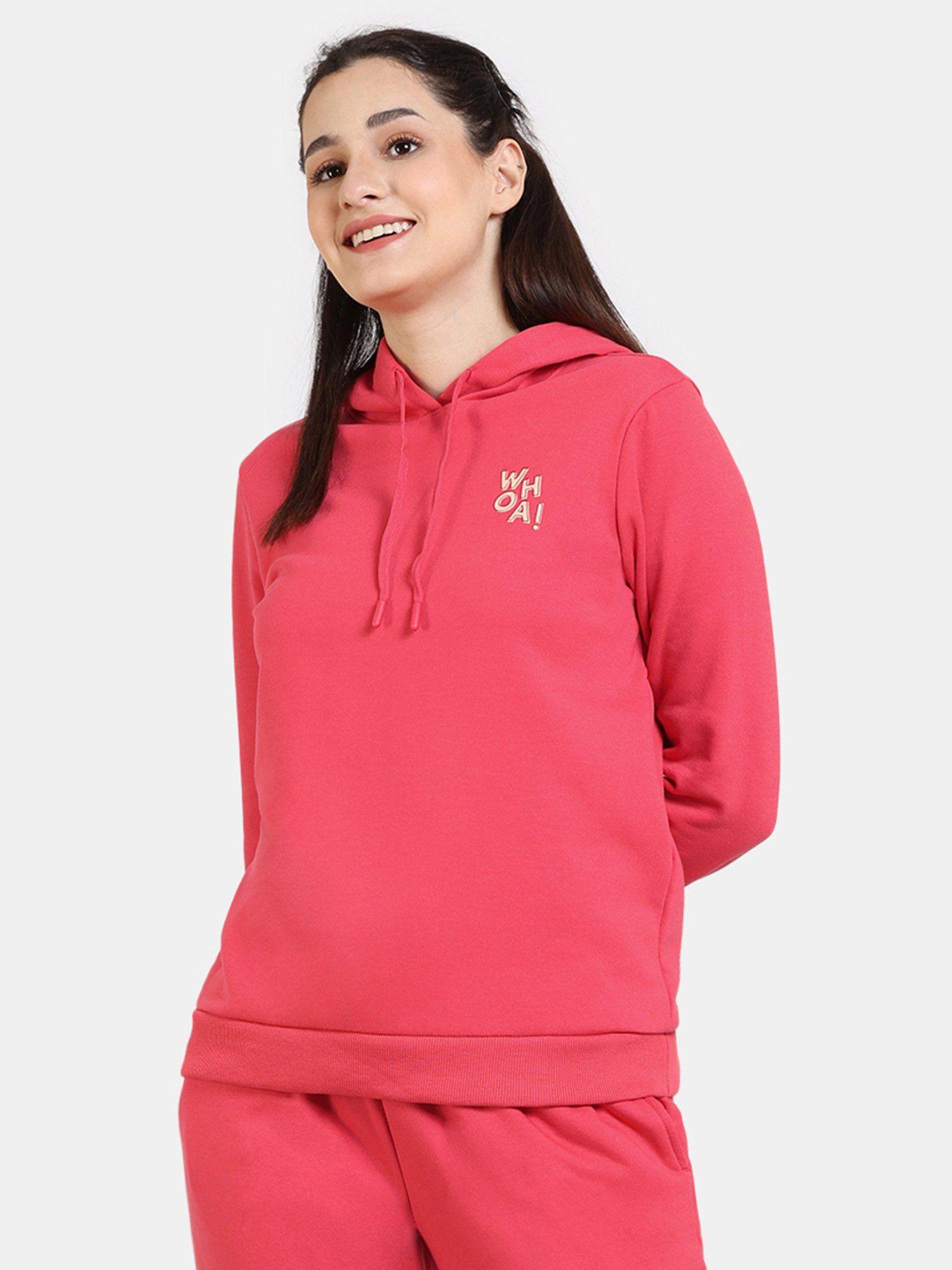 coucou fleece knit cotton hoodie sweatshirt - teaberry