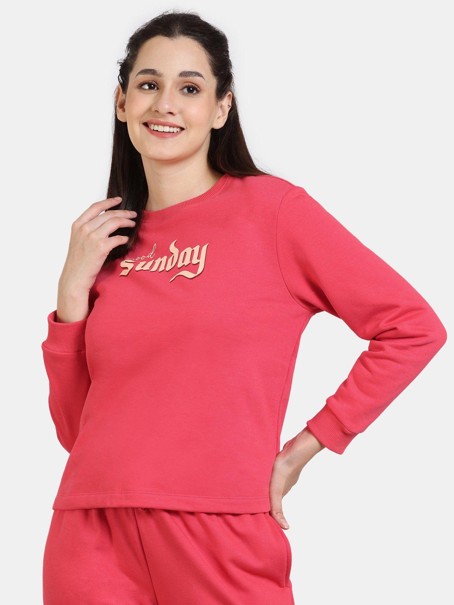 coucou fleece knit cotton sweatshirt - teaberry