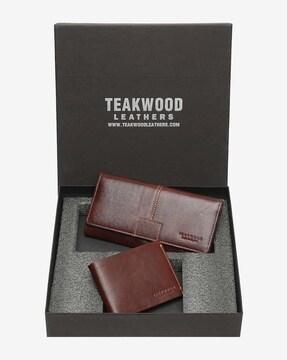 couple leather wallet gift set