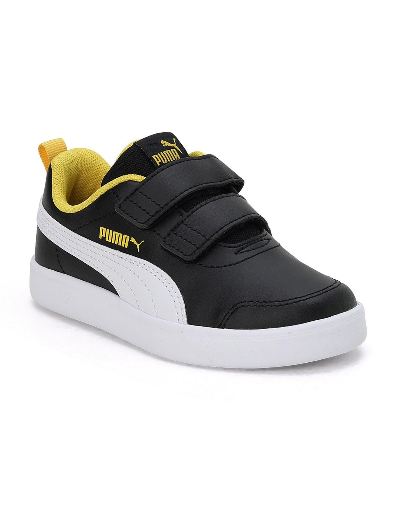 court flex pre school kids black casual shoes