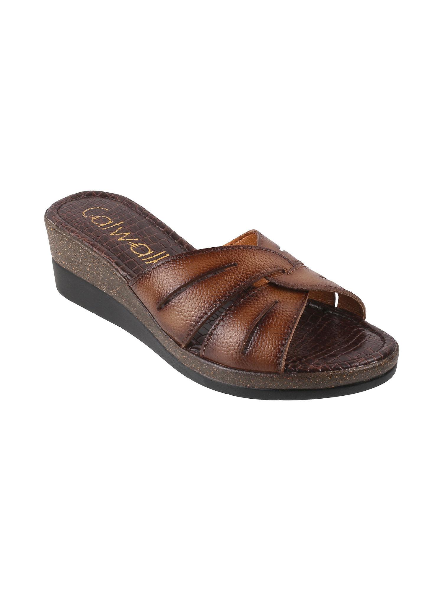 court open back heels slip on brown