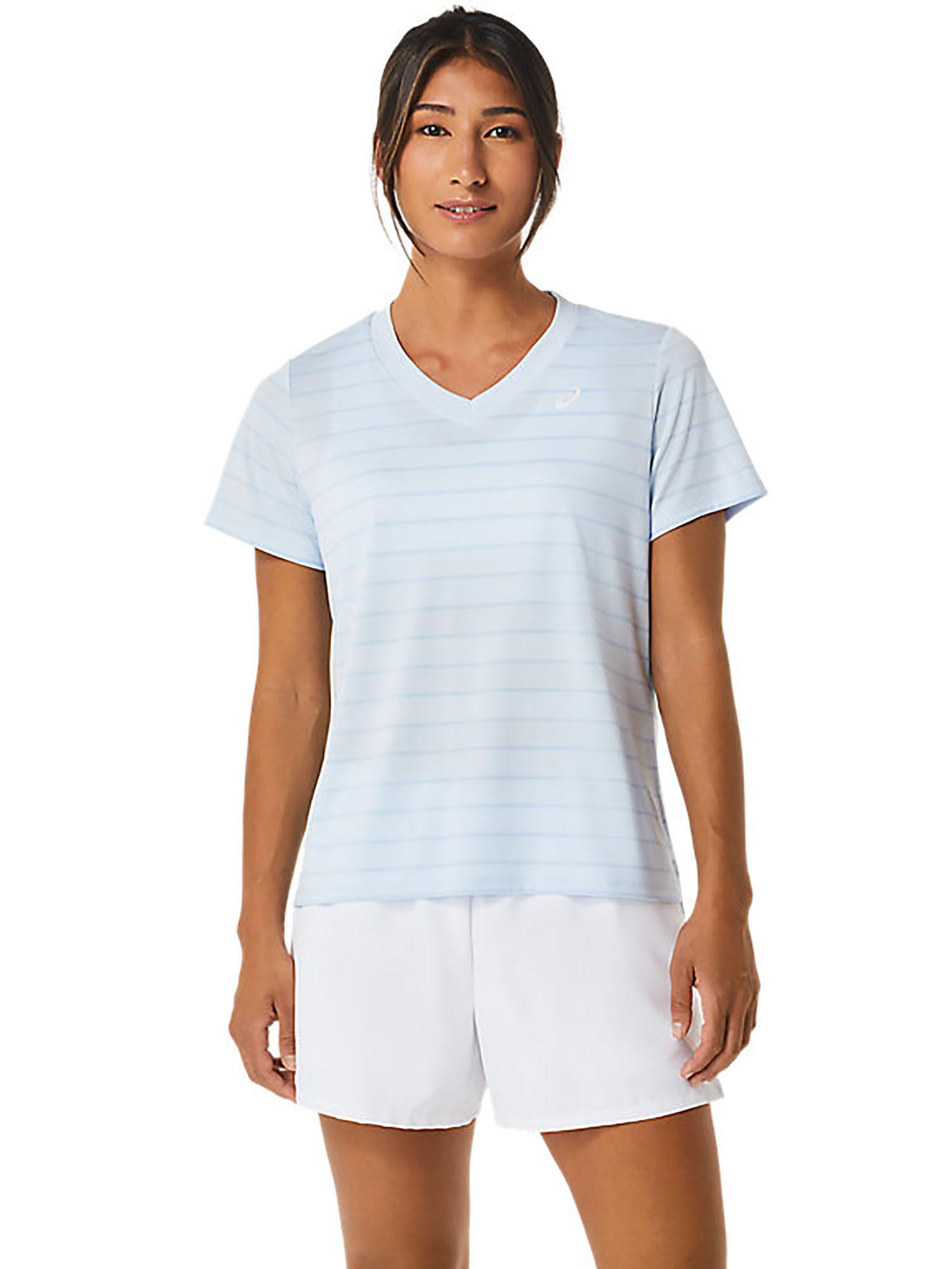 court stripe ss blue women's t-shirt