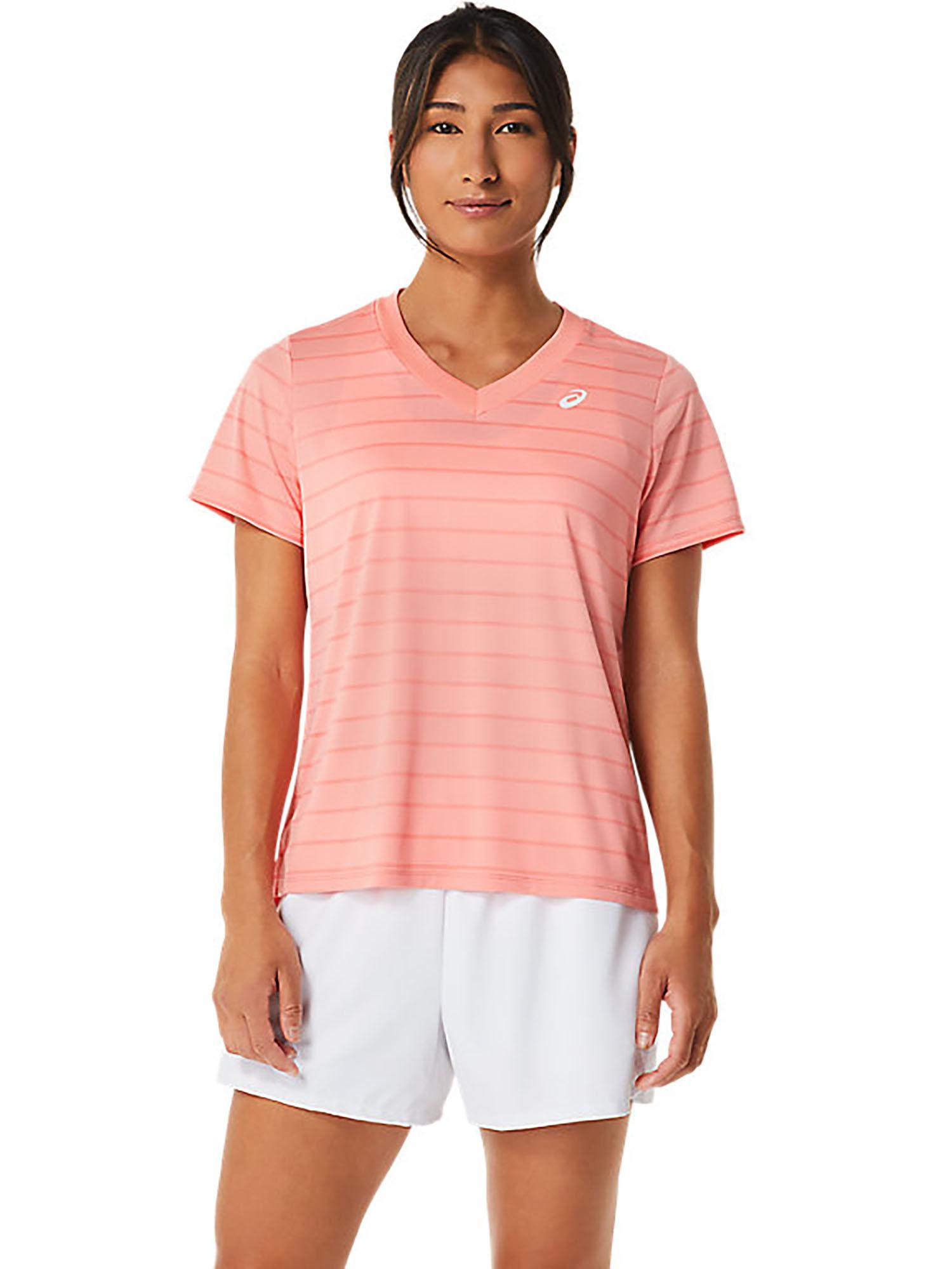 court stripe ss pink women's t-shirt