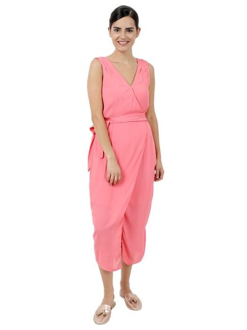 cover story coral midi jumpsuit
