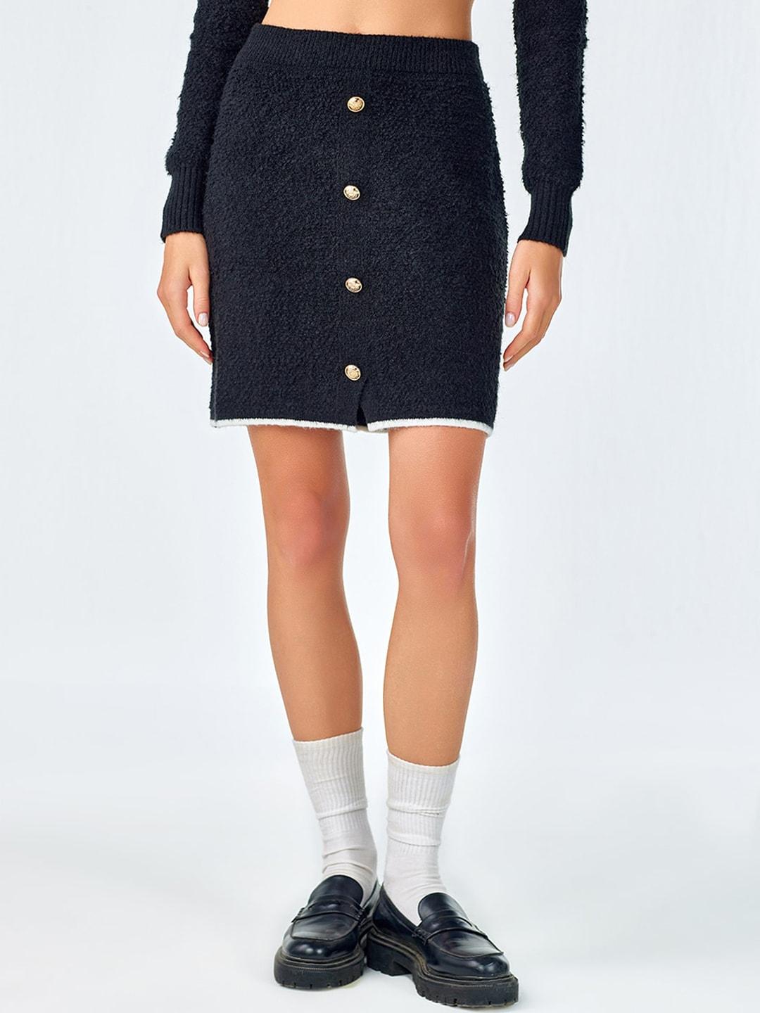 cover story front buttoned mini skirt