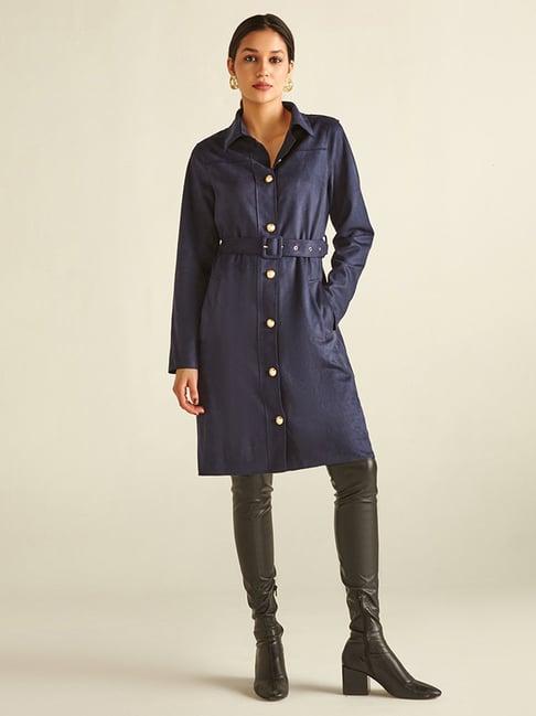 cover story navy trench coat