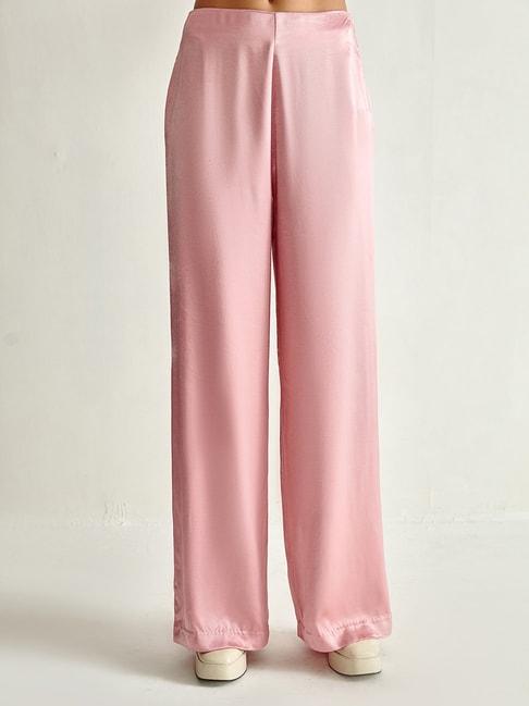 cover story pink high rise regular fit trousers