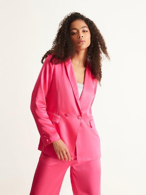 cover story pink regular fit blazer