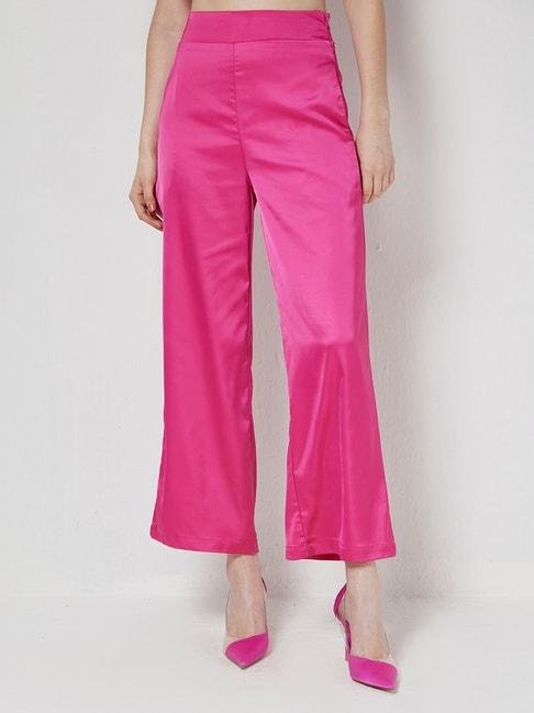 cover story pink regular fit high rise trousers
