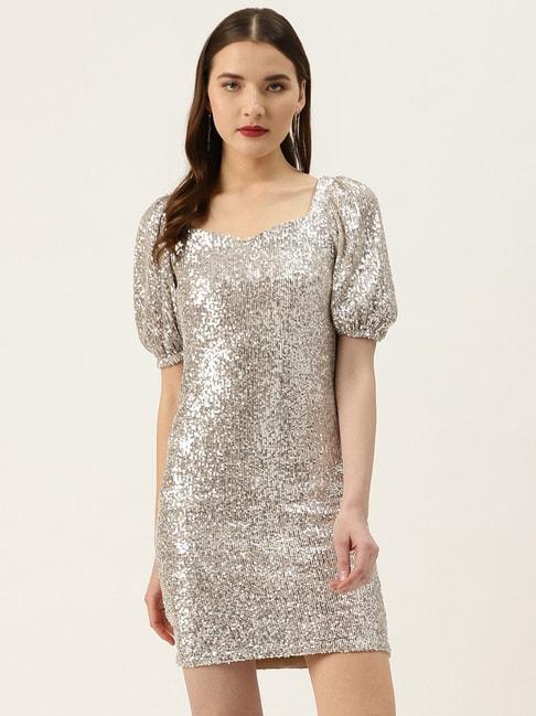 cover story silver embellished dress