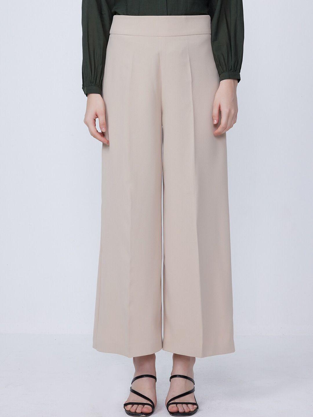 cover story women flared pleated parallel trousers