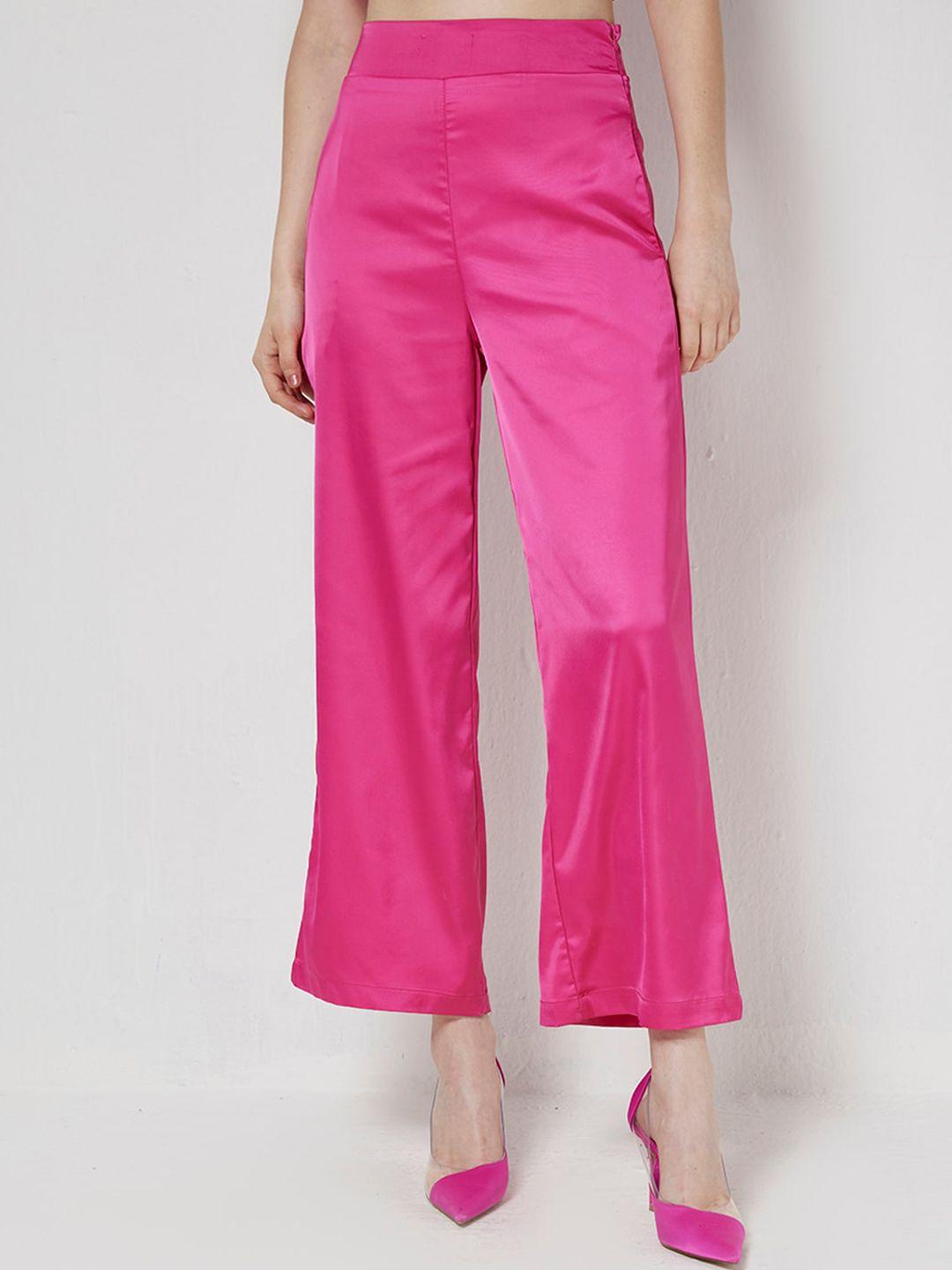 cover story women fuchsia high-rise parallel trousers