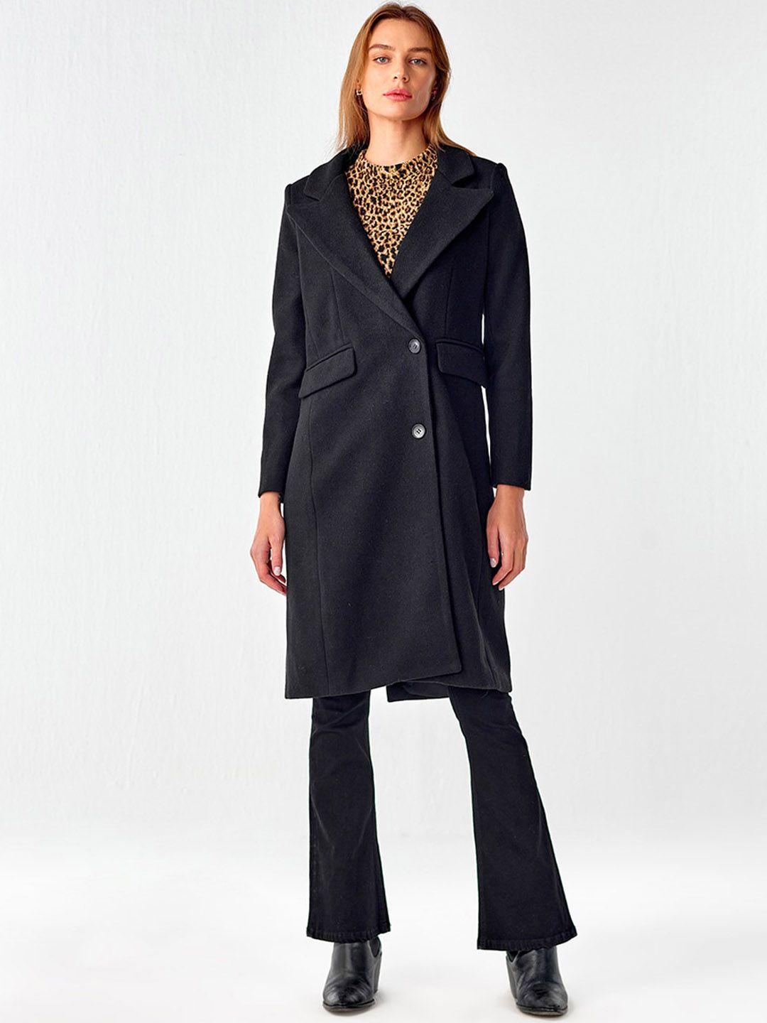 cover story women notched lapel collar single breasted overcoat