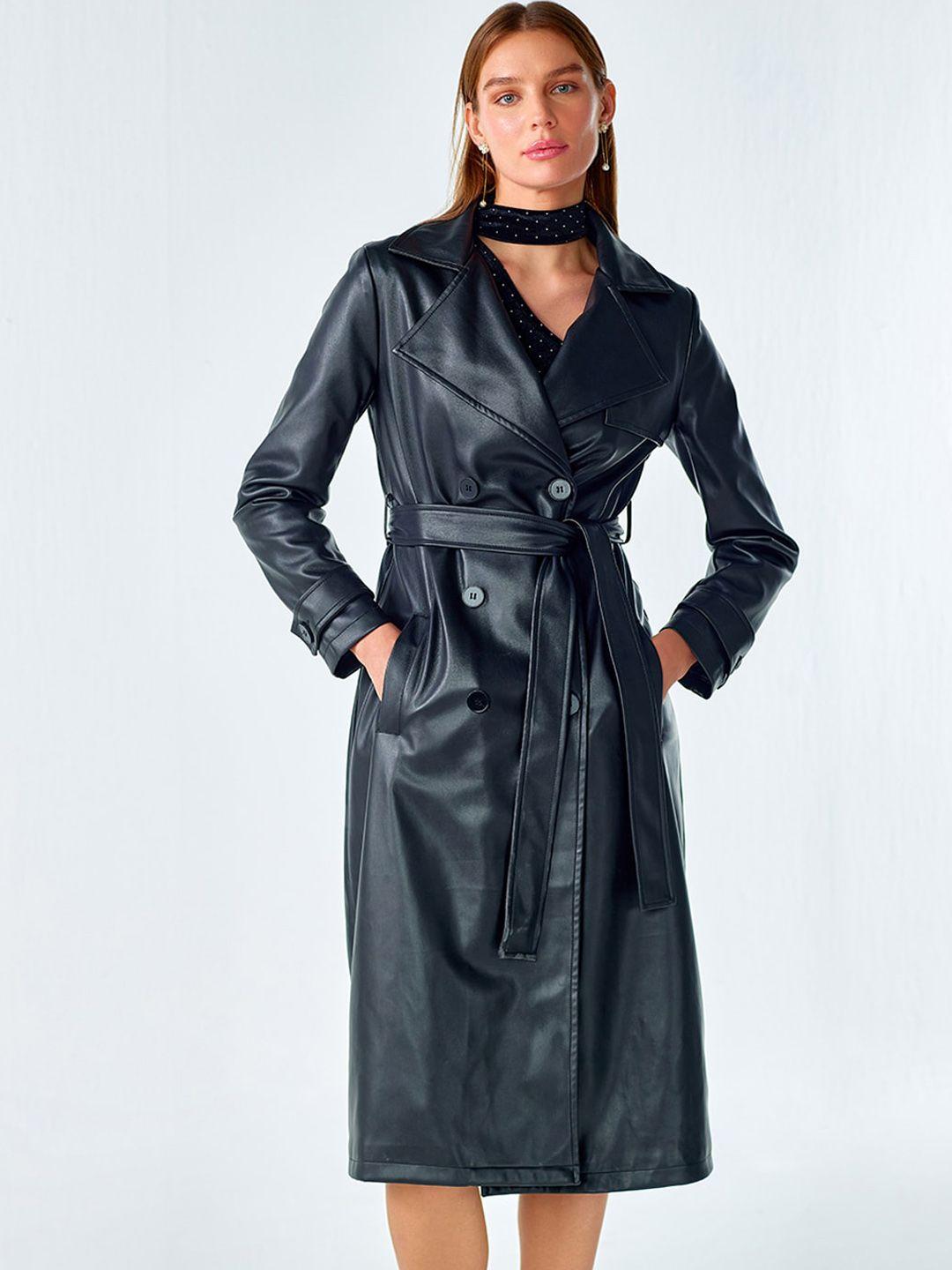 cover story women single-breasted longline trench coat