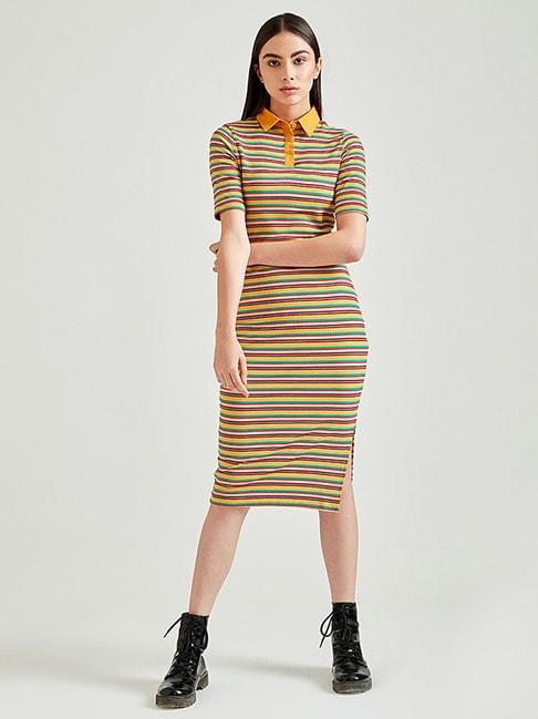 cover story yellow striped t-shirt dress