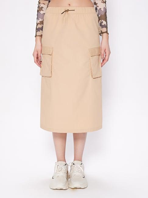 cover story beige midi skirt