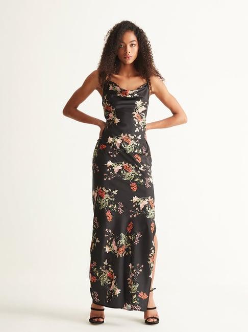 cover story black floral print gown