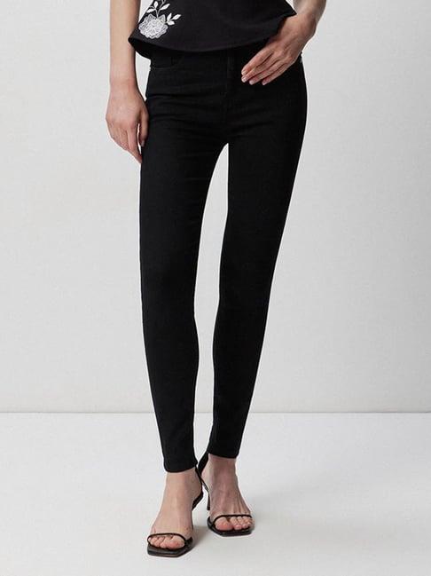 cover story black regular fit mid rise jeans