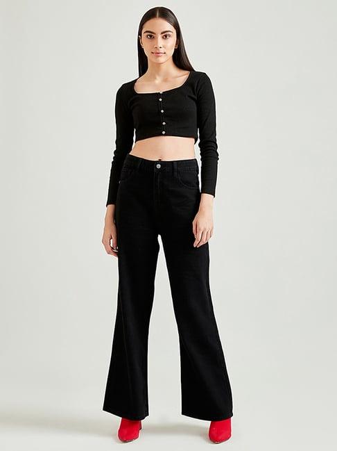 cover story black square neck crop top