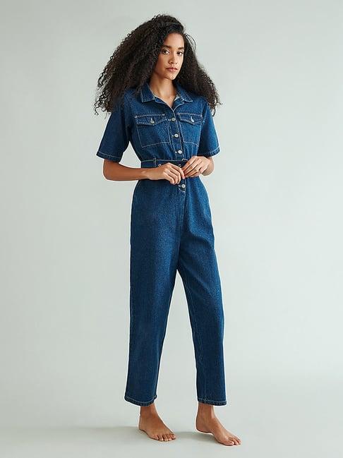 cover story blue maxi jumpsuit