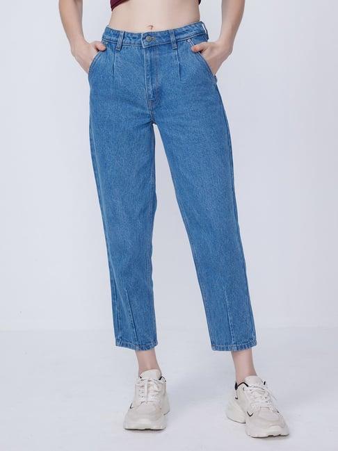 cover story blue regular fit mid rise jeans