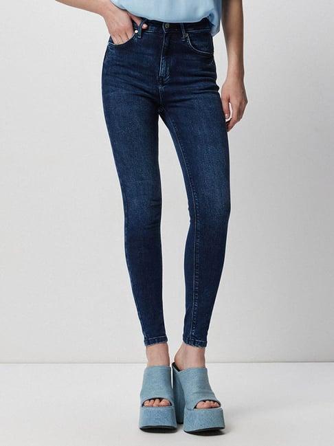 cover story dark blue regular fit mid rise jeans